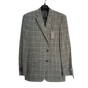 NWT Michael Kors Classic-Fit Windowpane Sage Green Sport Coat Blazer, Men's 38R